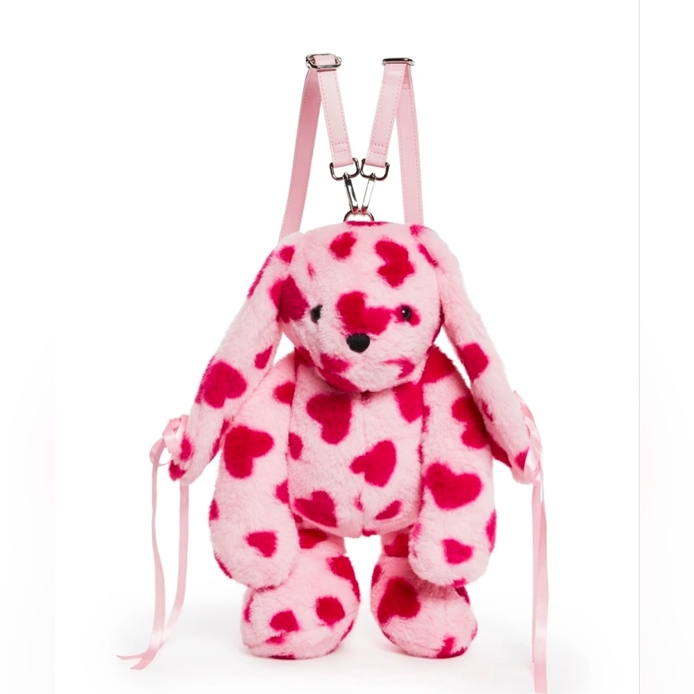 Dolls Kill Sugar Thtillz Seeing Hearts Bunny Plush Backpack - NWT Rare